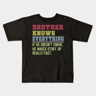 Brother knows everything vintage Kids T-Shirt